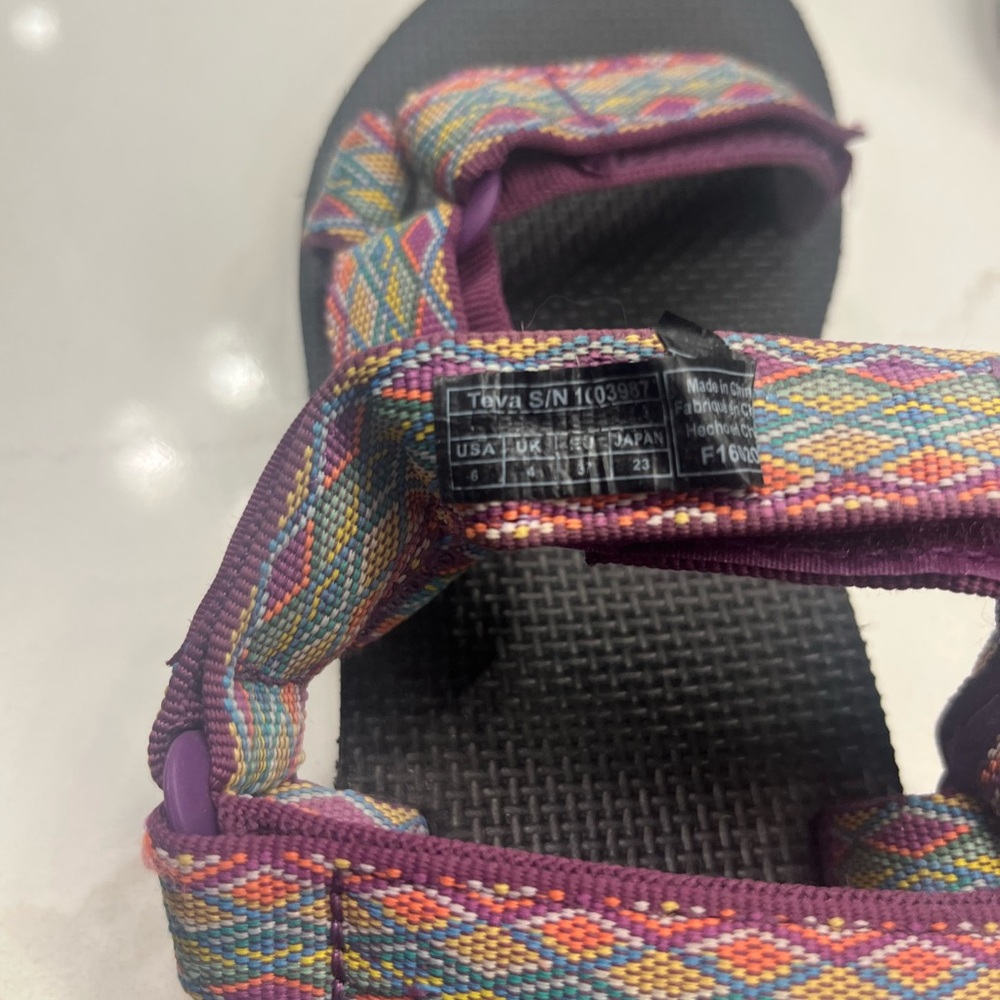 Teva Women's Purple and Multicolor Strap Sandals - Picture 5 of 5